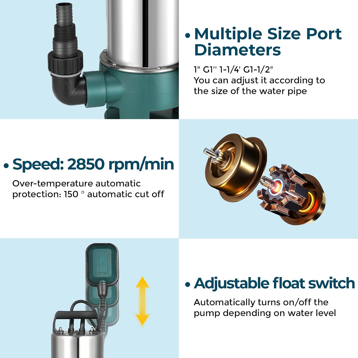 AquaFlow Submersible Dirty Water Drain Pump - in use