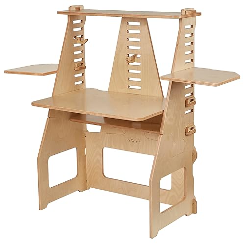 ModDesk Adjustable Sit or Standing Desk with Storage Shelves, Office