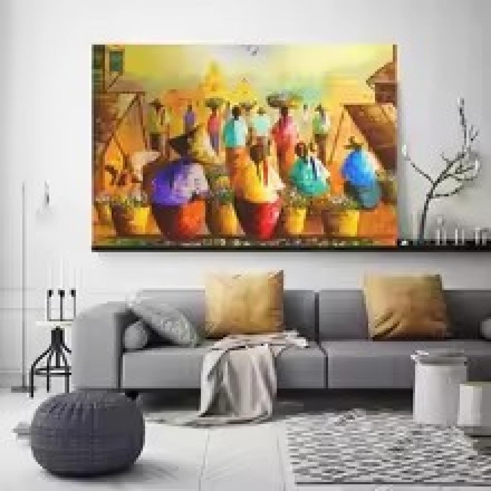 Toile minimaliste africaine pour réchauffer un mur blanc vide - 8