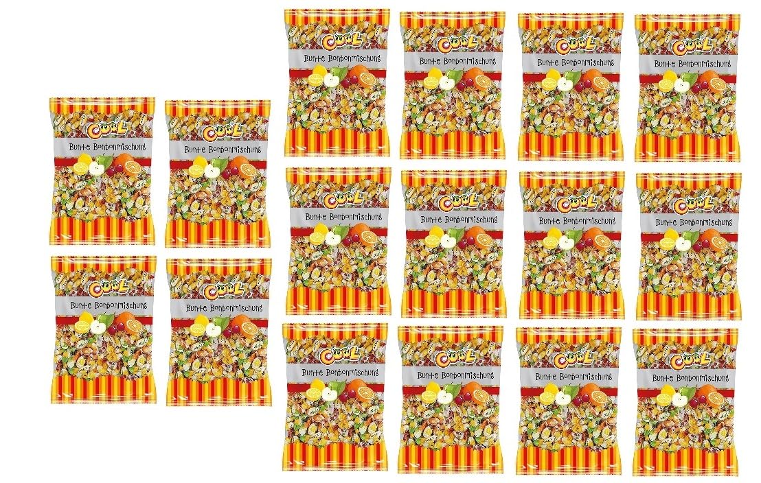 16 kg bunte Bonbonmischung Cool Karneval Wurfmaterial Kamelle Fruchtbonbons Hartkaramellen Umzüge Fasching + von Onlineshop Bormann (circa 2560 Bonbons)