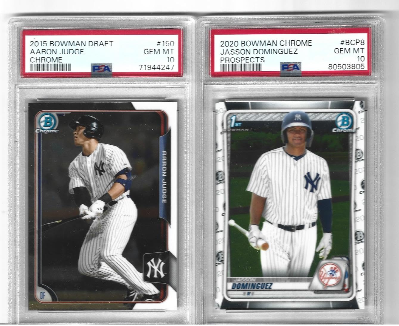 Amazon.com: Graded Psa 10 Bowman Chrome Aaron Judge & Jasson 