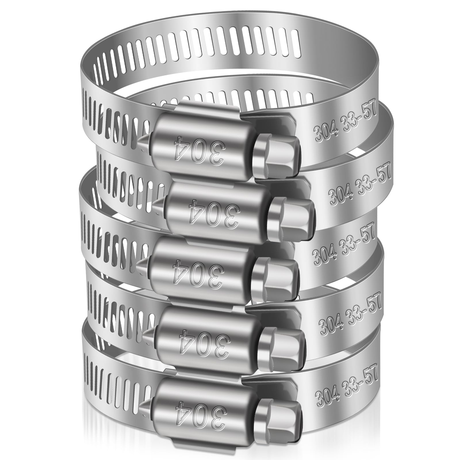 Caianwin 6 Stück 35-57mm Schlauchschellen Edelstahl Rohrschellen Einstellbare Schellen für Abluftschlauch, Trocknerbelüftungen, Schläuchen, Rohren