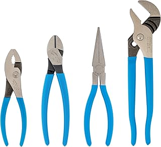 CHANNELLOCK HD-1 Ultimate 4-Piece Pliers Set | Made in USA | Forged High Carbon Steel | Includes Tongue & Groove, Diagonal...