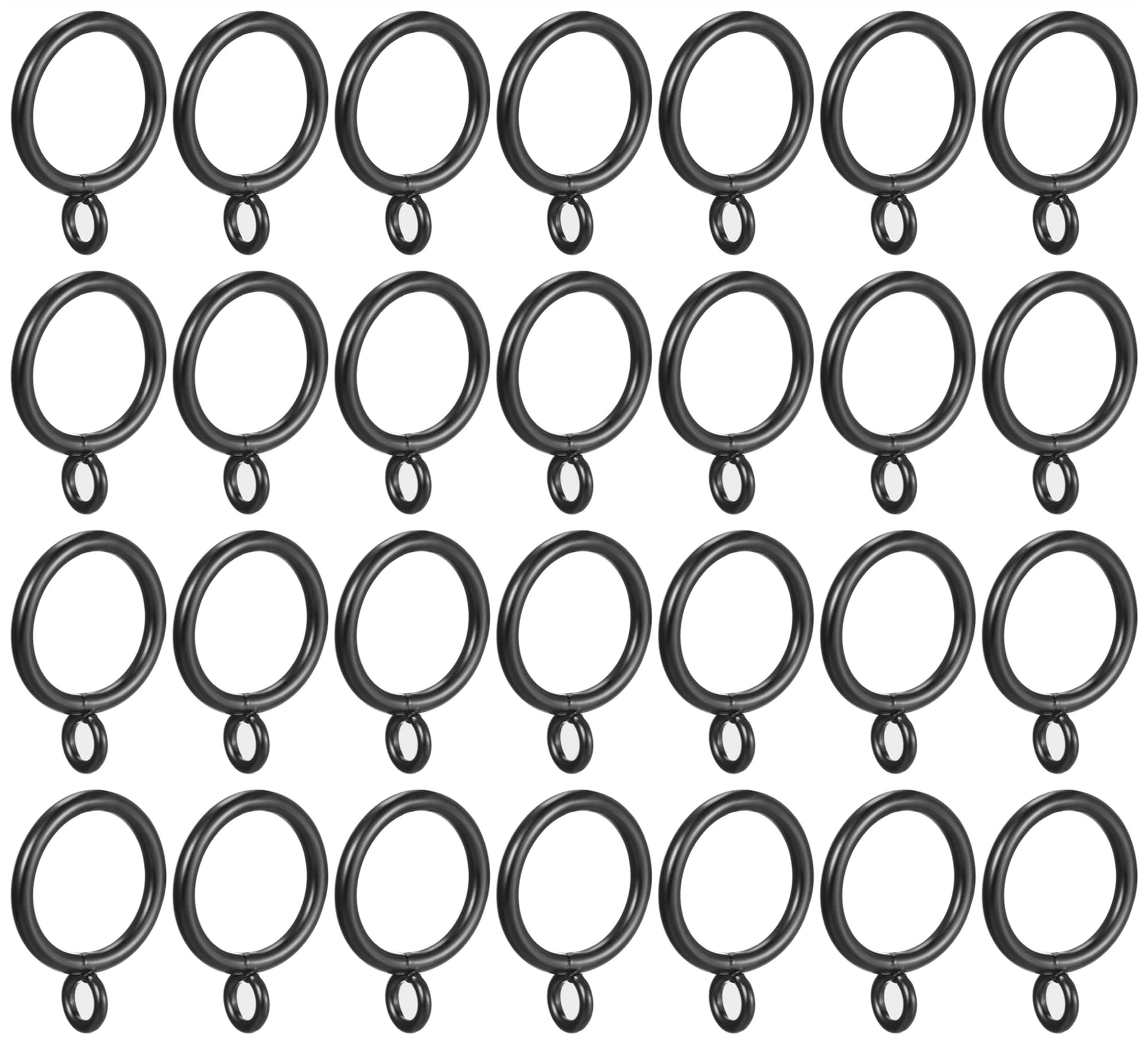 HD6038Q - Juego de 28 anillas para cortinas (28 unidades), color negro