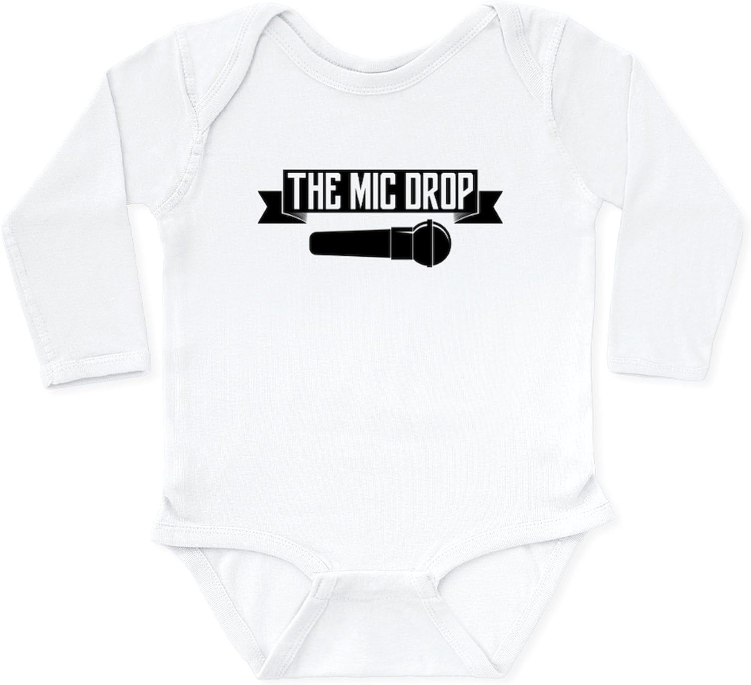 CafePress The Mic Drop Long Sleeve Infant Bodysuit Cute Long Sleeve Infant Baby Bodysuit Romper