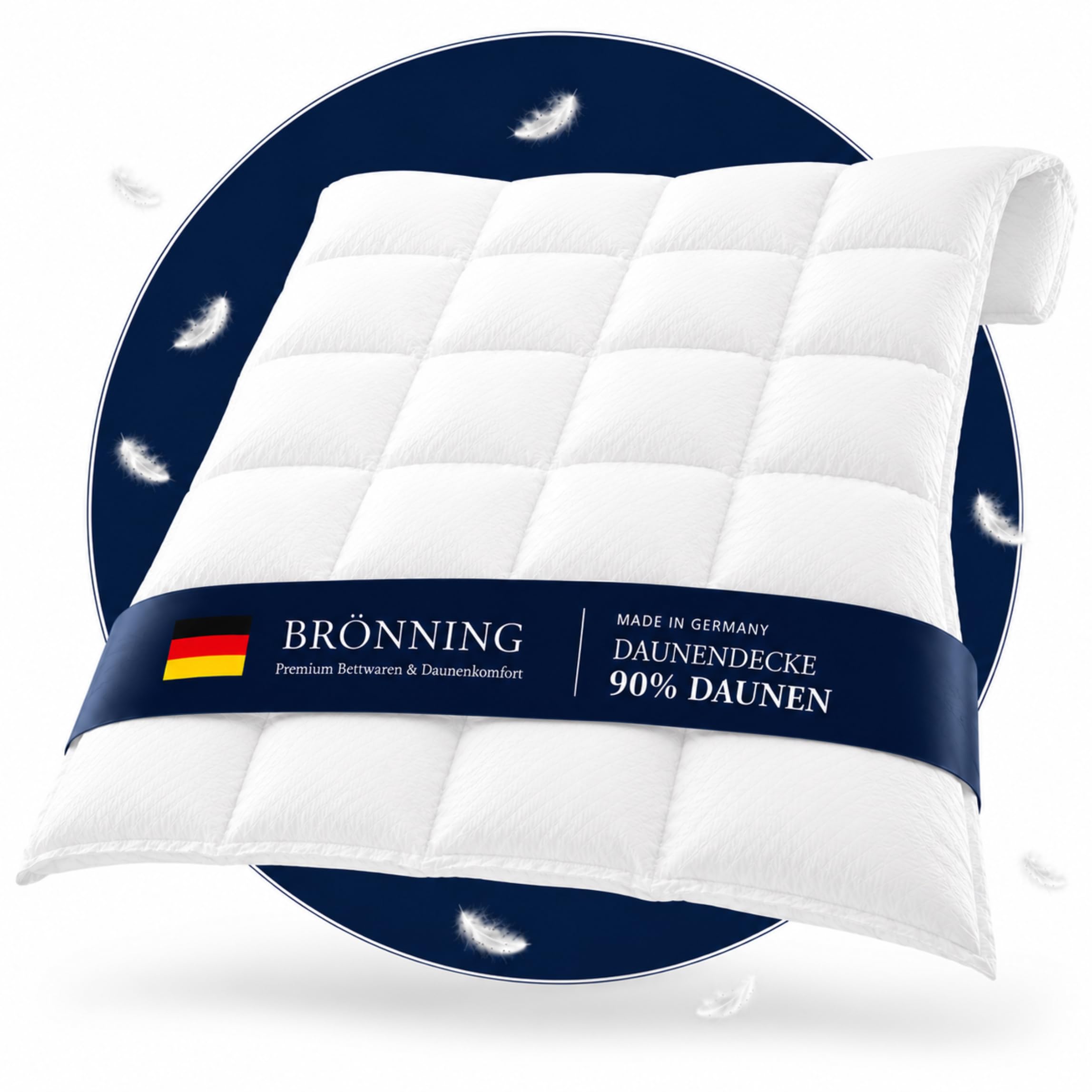 Bettdecke 220x240 Ganzjahr- 90% Daunen - Made in Germany Daunendecke