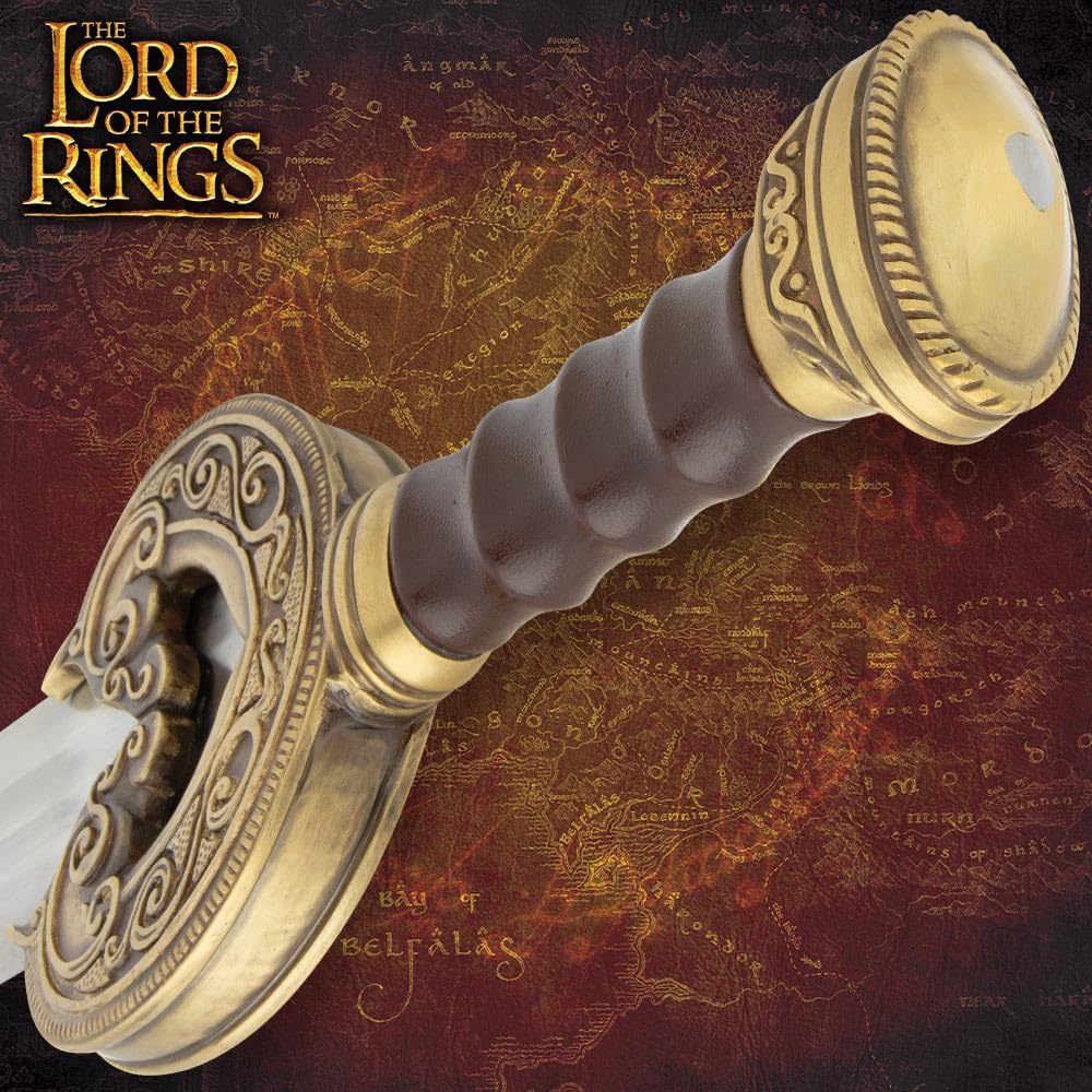 Herugrim Sword Battle Forged Edition Lord of The Rings | Full Tang Construction | 1070 High Carbon Steel Blade | Solid Brass Guard & Pommel | Leather-Wrapped Grip| Offically Licensed