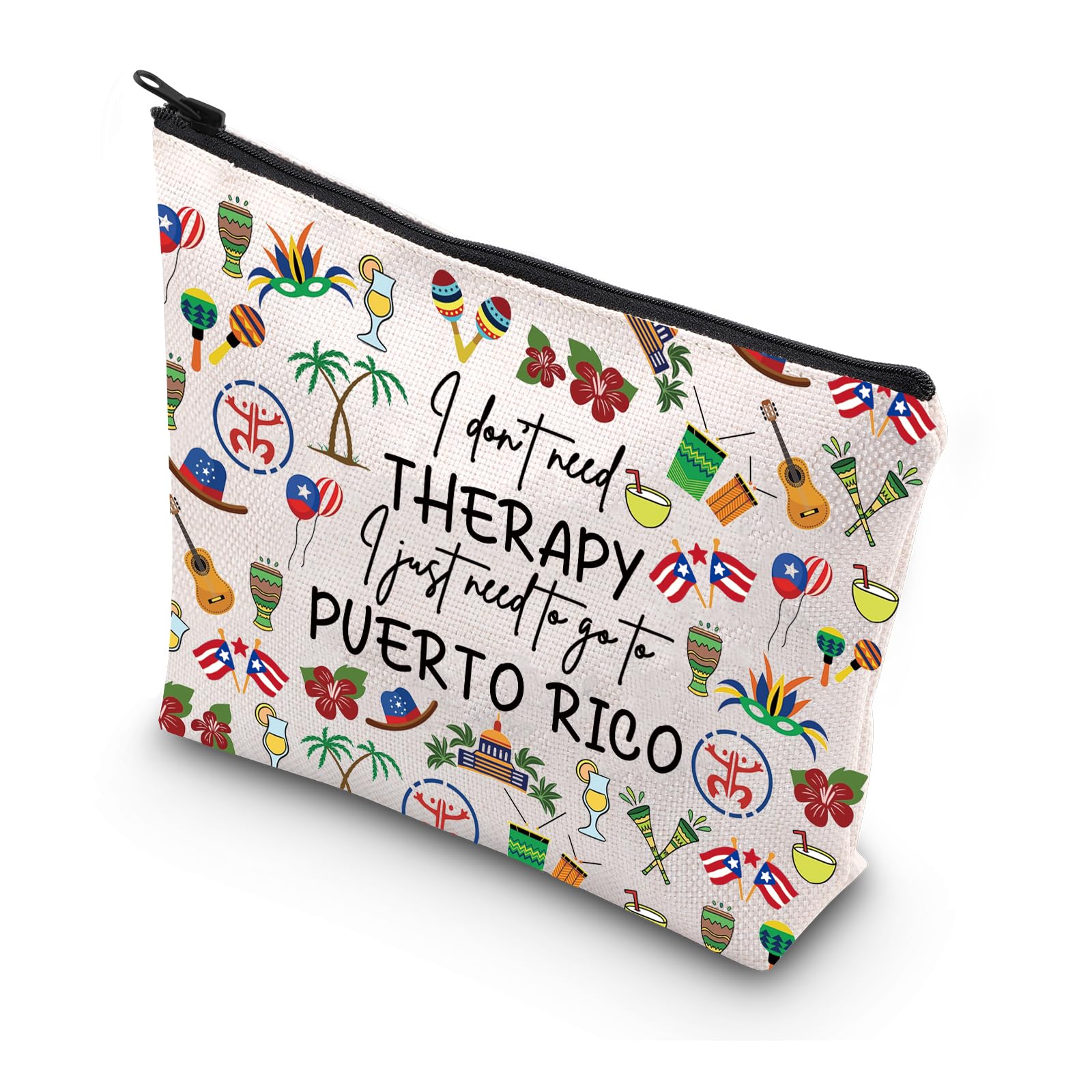 WSNANG Puerto Rico Vacation Gift Puerto Rico Travel Makeup Bag Puerto Rico Tourism Zipper Pouch Puerto Rico Lover Gift (puerto rico bag)