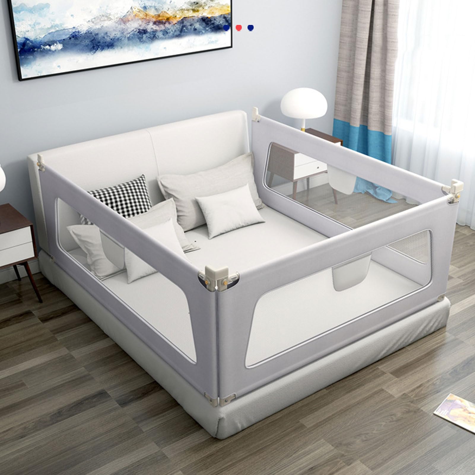 Protector de barandilla para Cama para niños pequeños, barandilla para Cama para niños pequeños, barandilla para Cama de bebé para el Final de la Cama, Valla para Cama de bebé Resistente y c