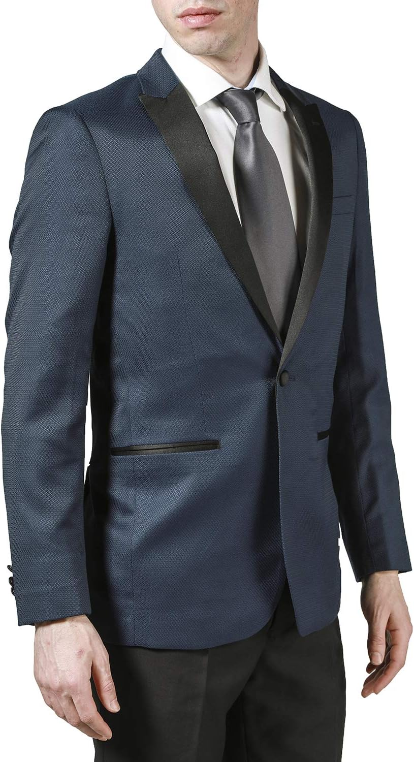 LONDON FOG Men's Peak Lapel & Shawl Collar Regular Fit Two Piece Tuxedo Suit