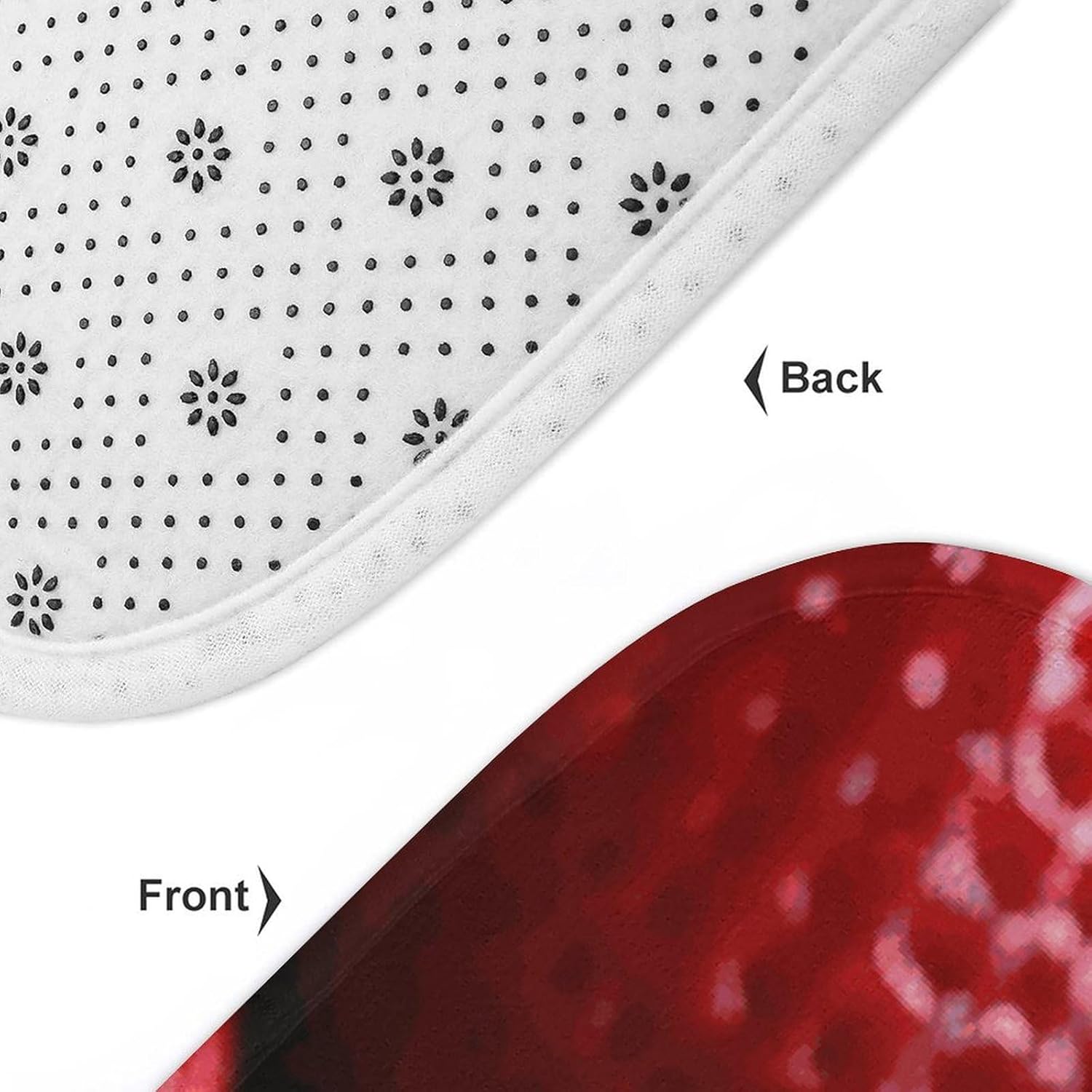 Anti-Skid Floor Mats 3 Piece Set,Fresh Strawberries Printed Coral Fleece Bathroom Mats U-Shaped Contour Mat Toilet Seat Cover for Bathroom, Tub, Shower, Kitchen 19.7"x31.5"