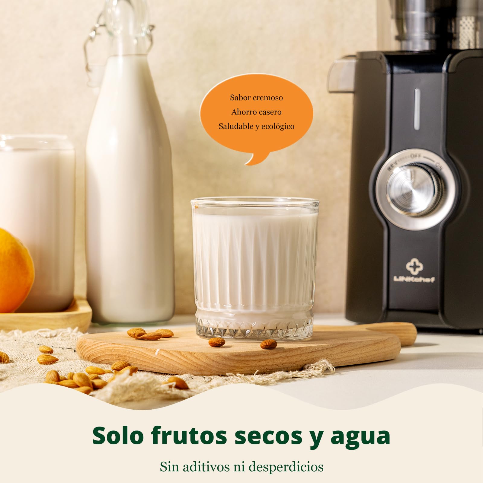 LINKChef extractor de zumos y verduras, boca de 115 mm y 1,2L licuadora para verduras y frutas Entera, slow juicer machine extractor de jugo,Fácil de Limpiar, Sin BPA,200W, Negro