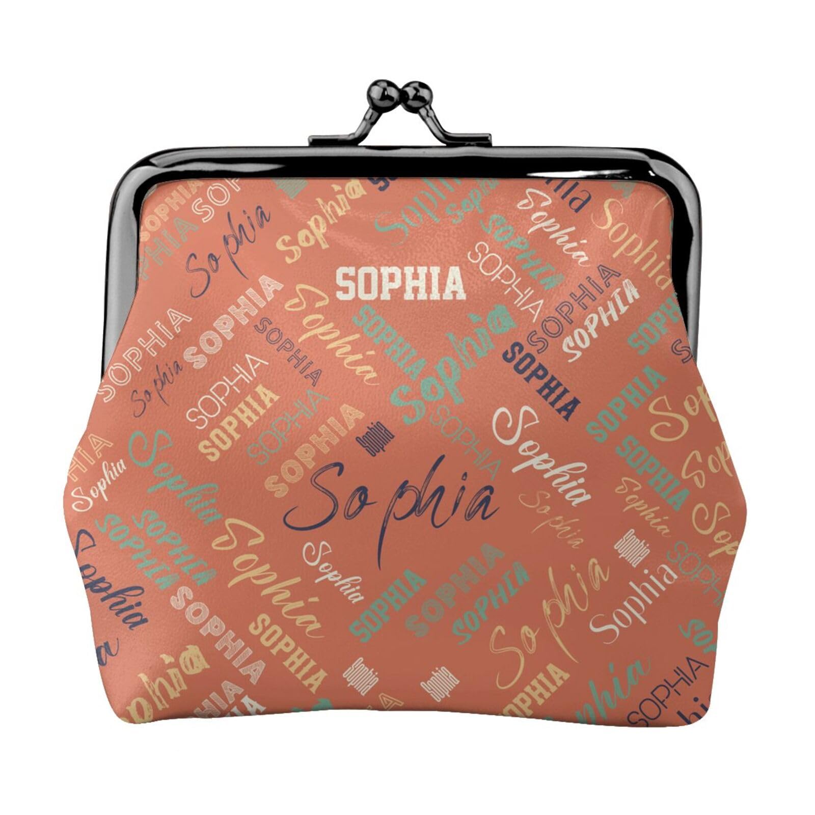 Eastsail Custom Name Coin Purse, Personalized Leather Coins Wallet, Coin Pouch Change Storage Gifts For Women Outdoor Shopping Brown