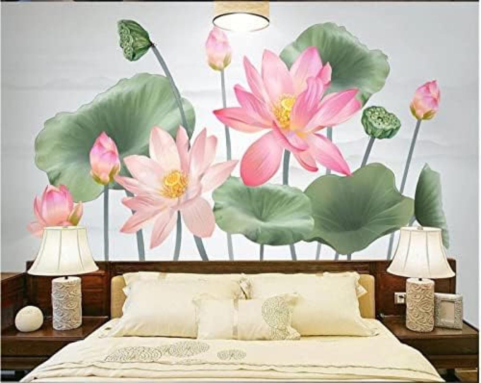 XLMING Inchiostro Paesaggio Lotus 3D Carta Da Parati Soggiorno Divano Camera Letto Sala Pranzo Casa Decorazione Muro-300cm×210cm