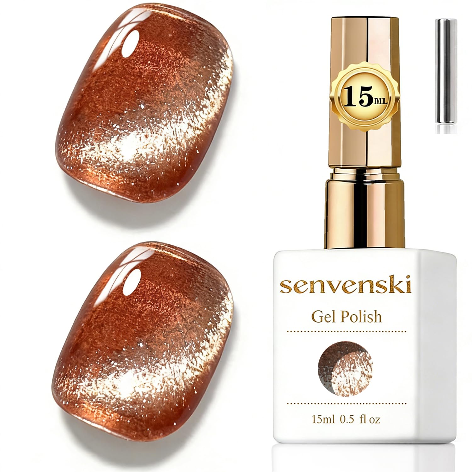 Senvenski Gelee Glas Cat Eye Gel Nagellack mit Magnet 15ML Magnetisch 3D Galaxie Holographisch Reflektierend Glitzernd Durchsichtig Farbe Gellack Salon Home DIY