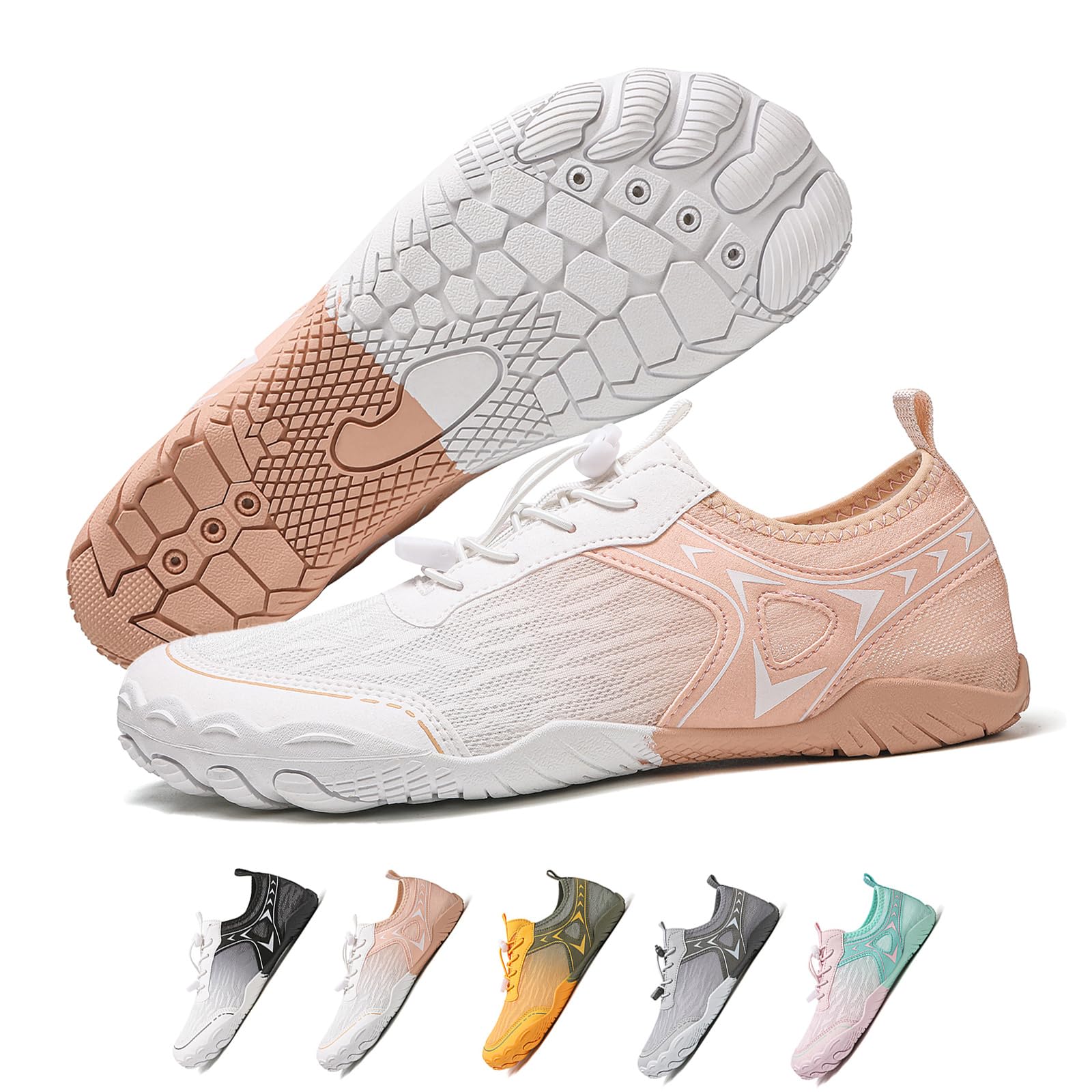 Hike Barefoot Shoes Womens Mens,Pro Water Footwear Wide Toe Non-Slip Unisex Shoes,Breathable Mesh Upper Outdoor Athletic Hiking Walking Running Foot Wear