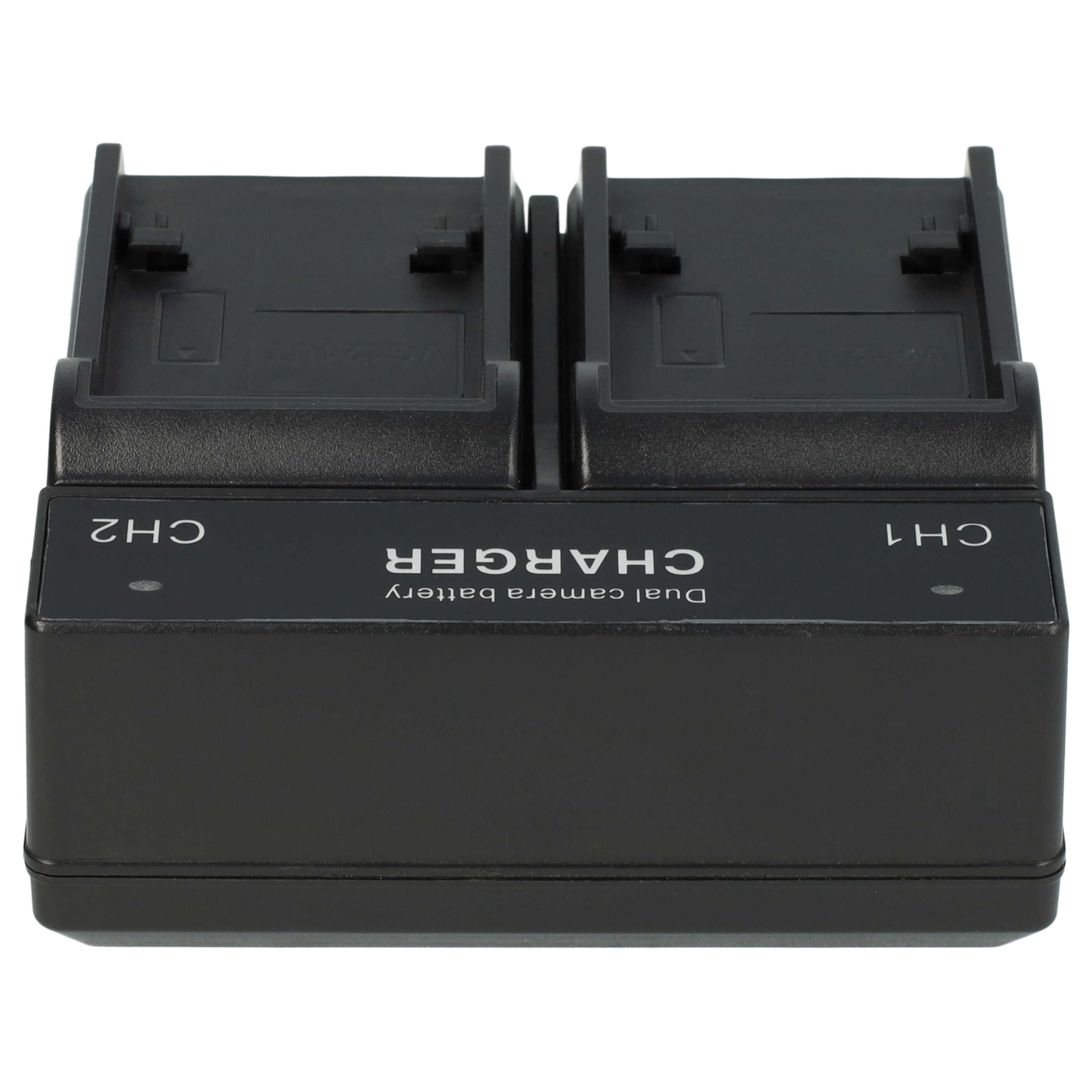 vhbw Podwójna ładowarka kompatybilna z JVC BN-VG107, BN-VG107U, BN-VG107US, BN-VG108, BN-VG108E, BN-VG108U Camcorder Action Cam-Akku - stacja ładowania