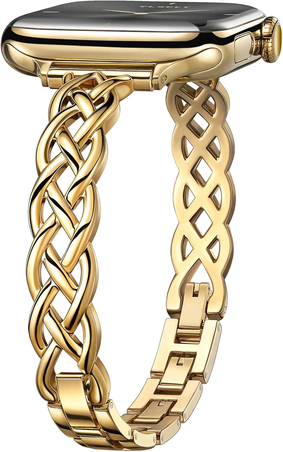 Silm Bracelet Compatible with Apple Watch Bands 38/40/41/42/44/45/46/49mm for Women, Celtic Thin Dressy Stainless Steel Metal Designer Fancy Strap for iWatch Series 11 10 9 8 7 6 5 4 3 SE Ultra