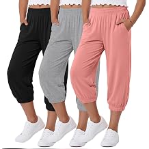 3 Pcs Girls Capris Sweatpants