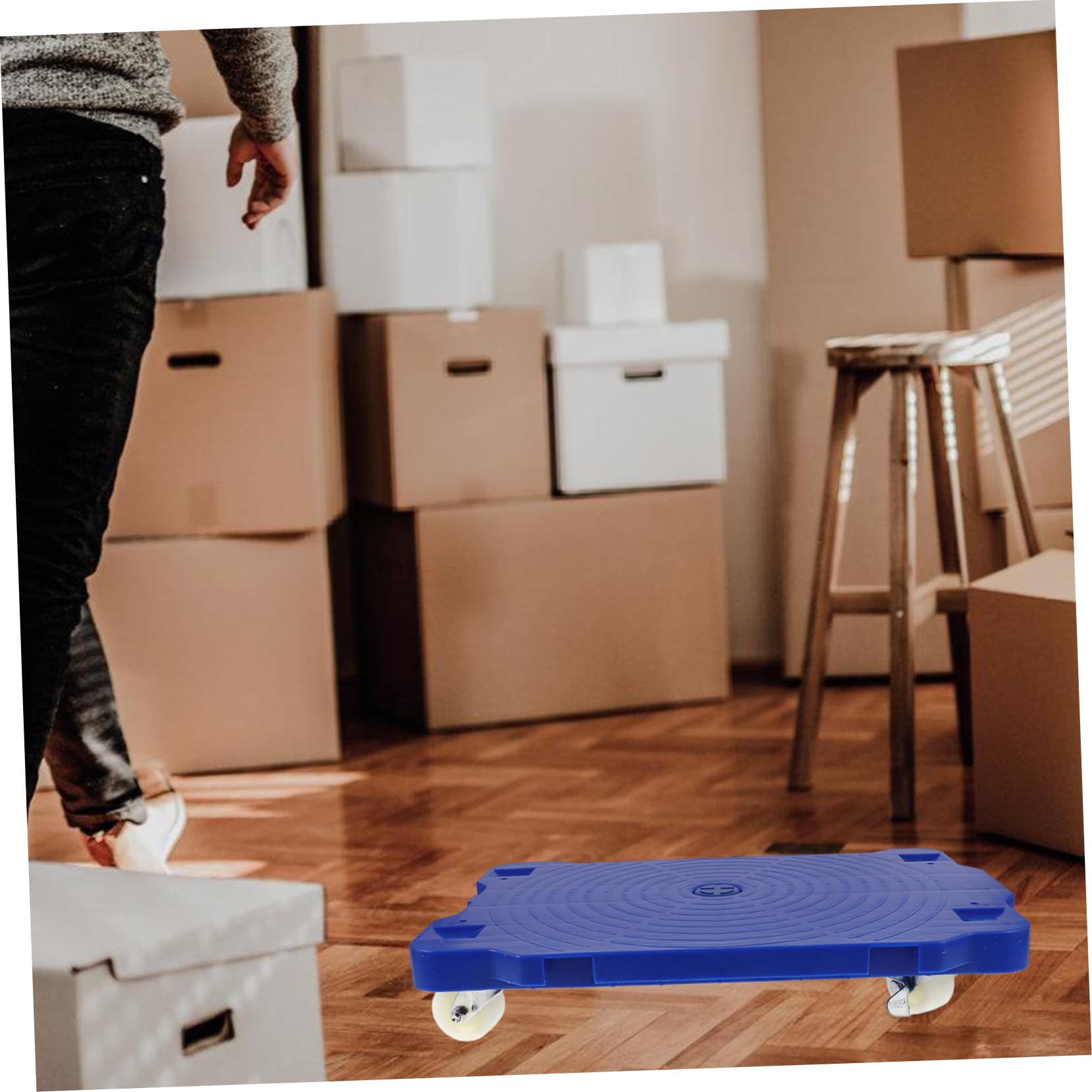 OSALADI Carrello Piattaforma a 4 Ruote Girevoli, Portata 80kg, Leggero e Robusto in Nailon e Plastica per Traslochi in Casa e Magazzino