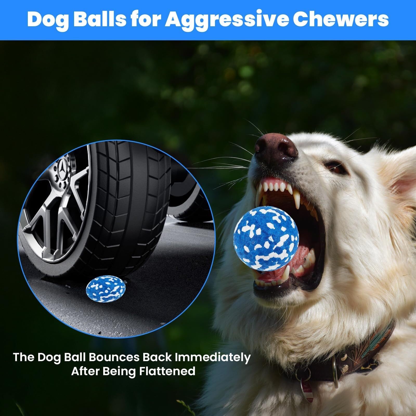 Lot de 10 balles de tennis indestructibles pour chiens à mâcher agressifs, balles flottantes et rebondissantes pour chiens et chiots de petite, moyenne et grande taille, 6,3 cm