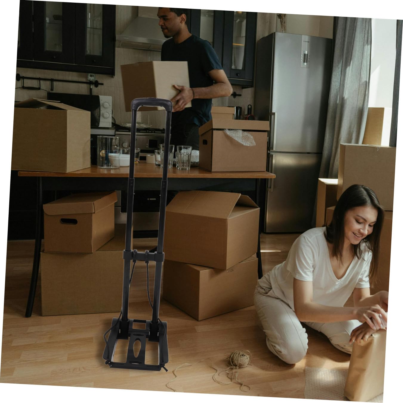 Healeved Carrito Compra Plegable Ruedas, Base Resistente y Estructura de Hierro y Abs, Carrito Portátil para Comestibles Adecuado para Uso Diario y Viajes