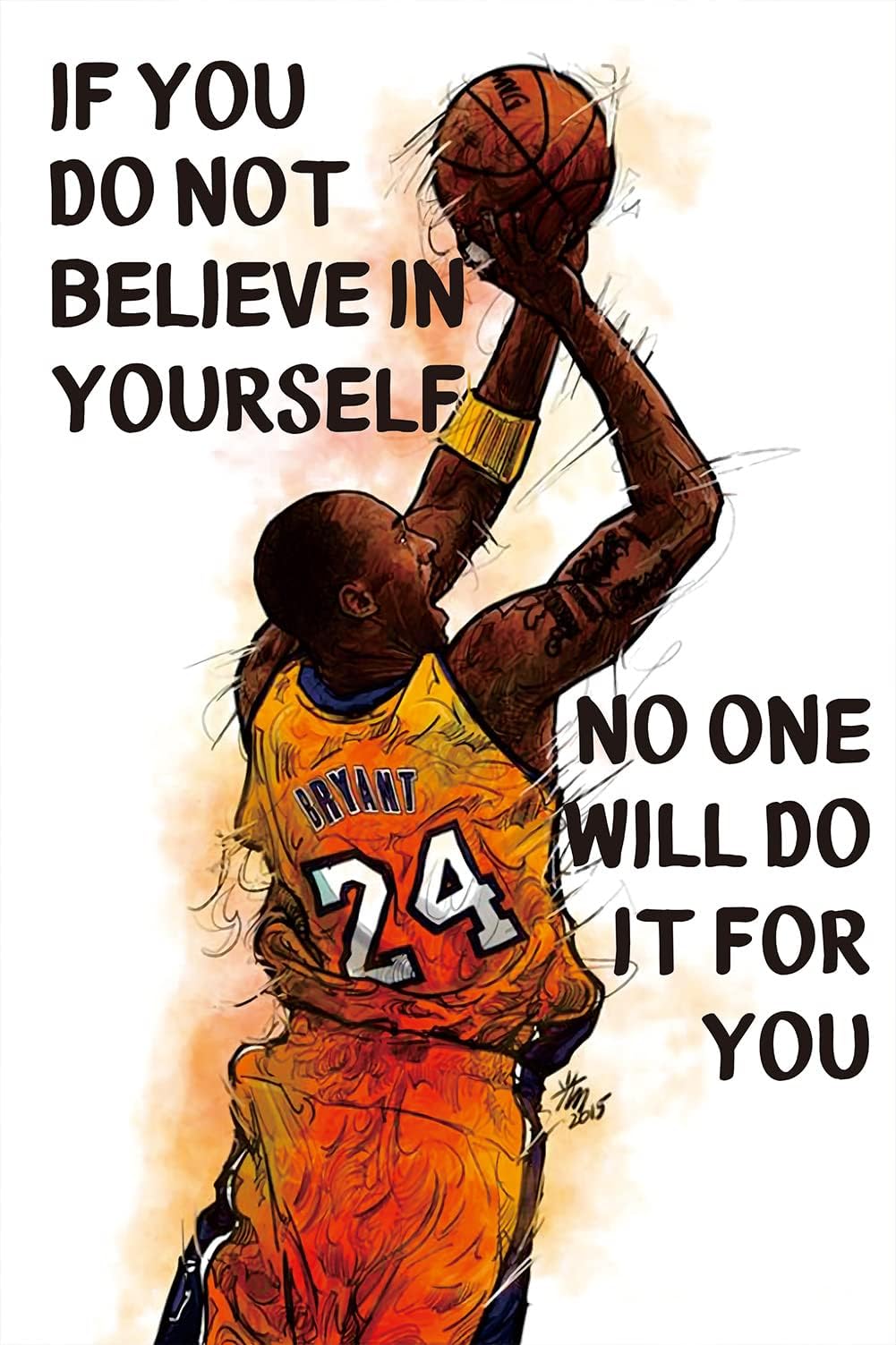 SEOLLX Basketball star poster,Mamba Spirit Inspirational Basketball 16 x 24 Wall Art Prints,Basketball Canvas Painting for Room Aesthetic Decoration,Dormitory,wall art,Office Decoration Unframed