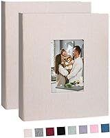 Vista 17 de Álbum de fotos de 8 x 10 pulgadas, paquete de 2 libros de fotos de lino, álbum de 26 páginas con capacidad para 52 fotos, carpeta de presentación
