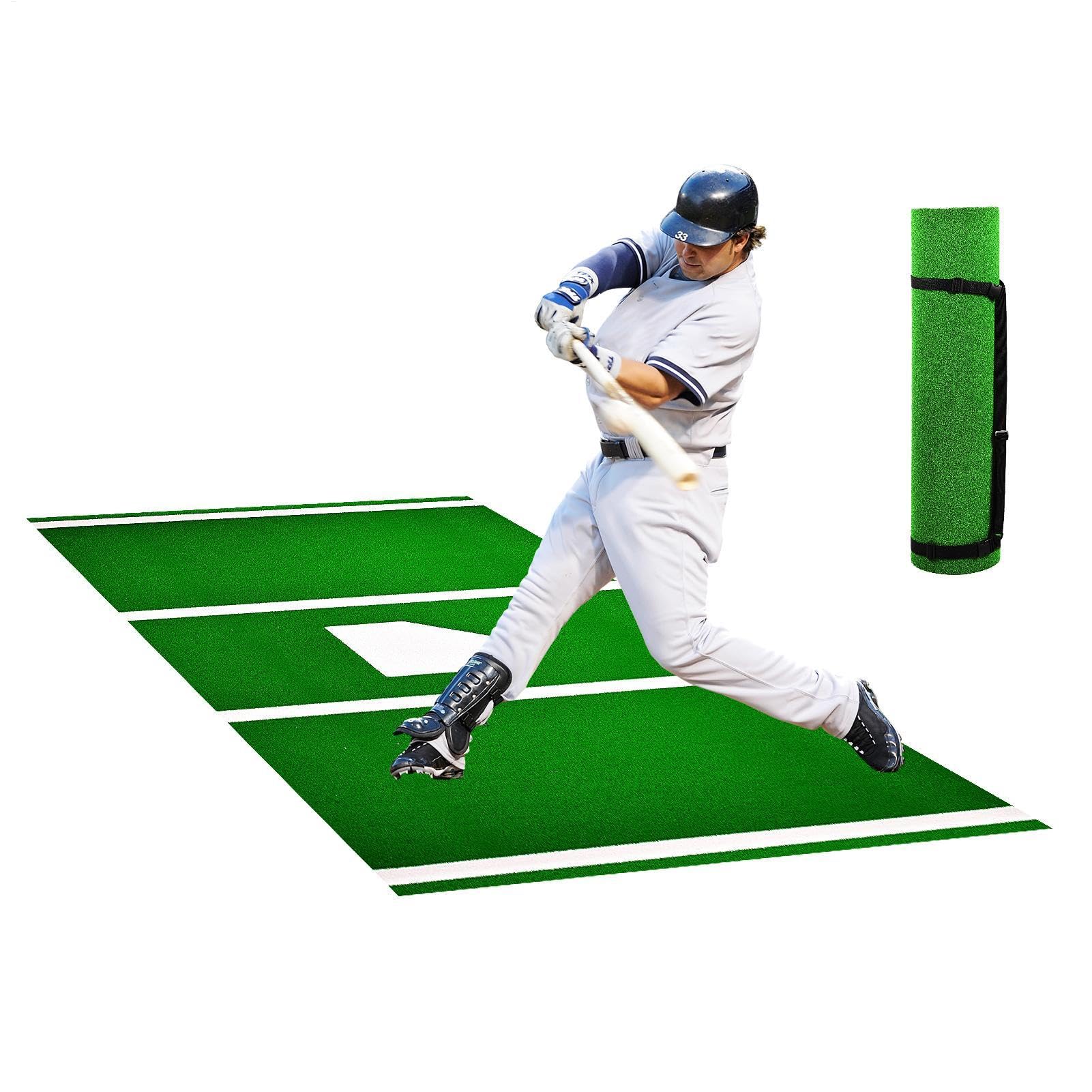 Baseball Turf Mat | Softball Turf Hitting Mat | Portable Baseball Practice Mat, Anti-Slip Softball Training Turf for Indoor Outdoor Floors Garage Backyard