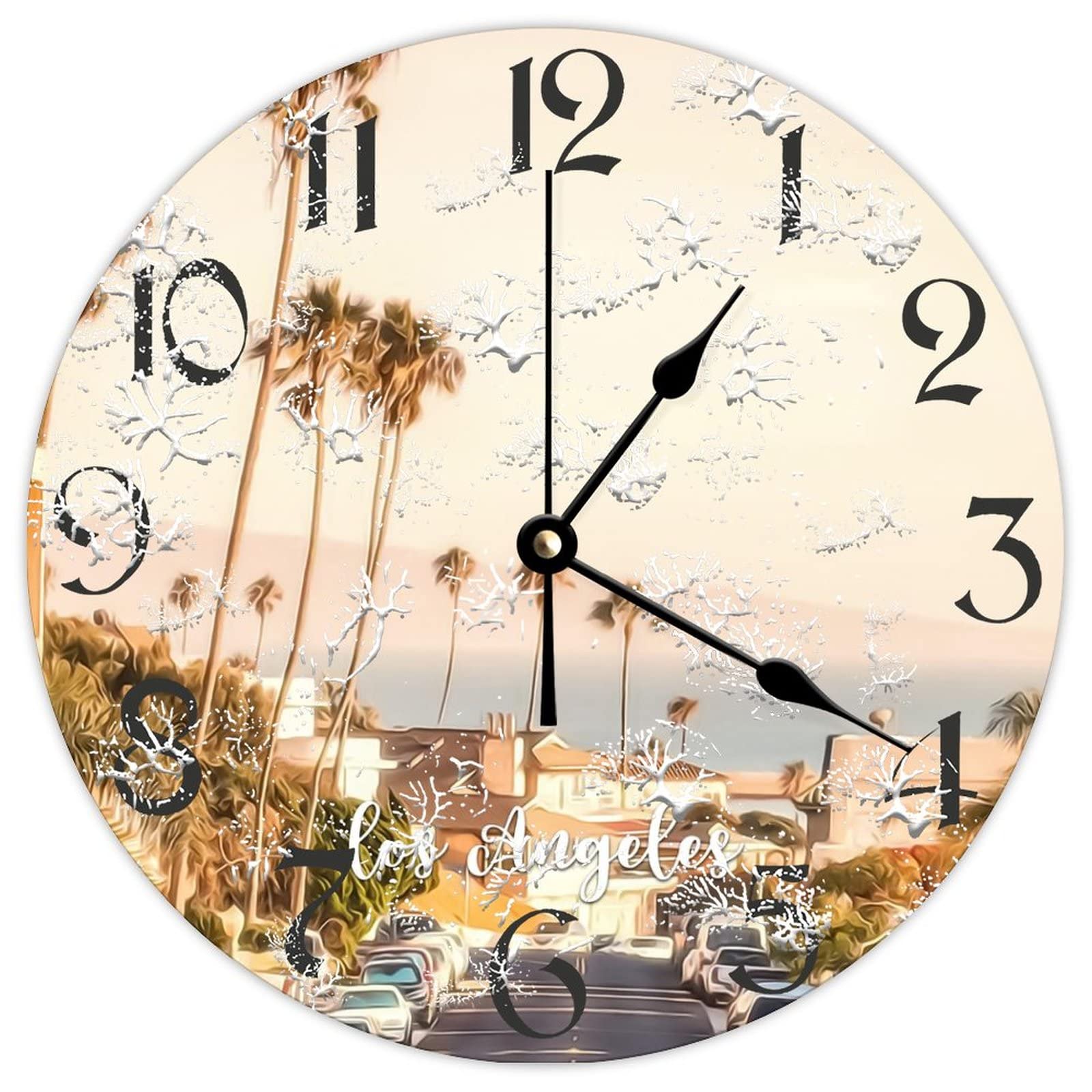 Horloge murale ronde en bois Los Angeles pour rompre la monotonie de vos murs blancs