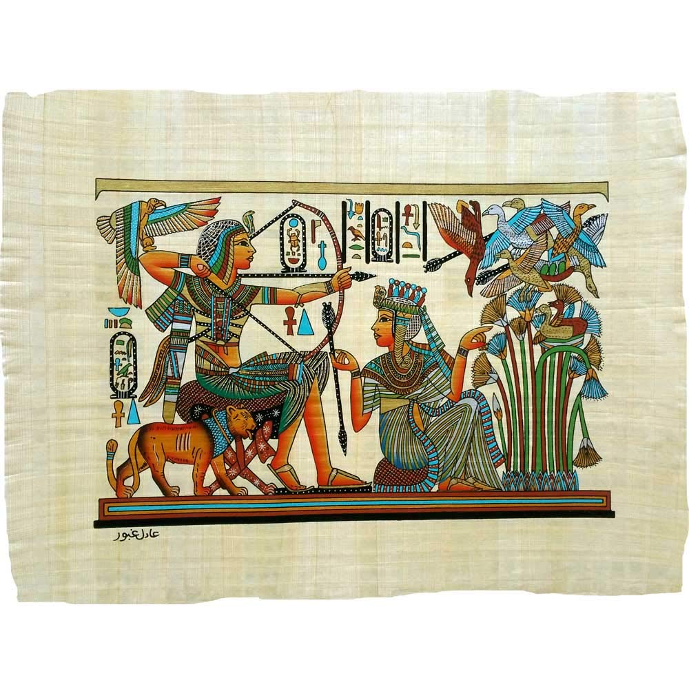 Papyrus original Toutânkhamon peint à la main, évitez les copies sur faux papier