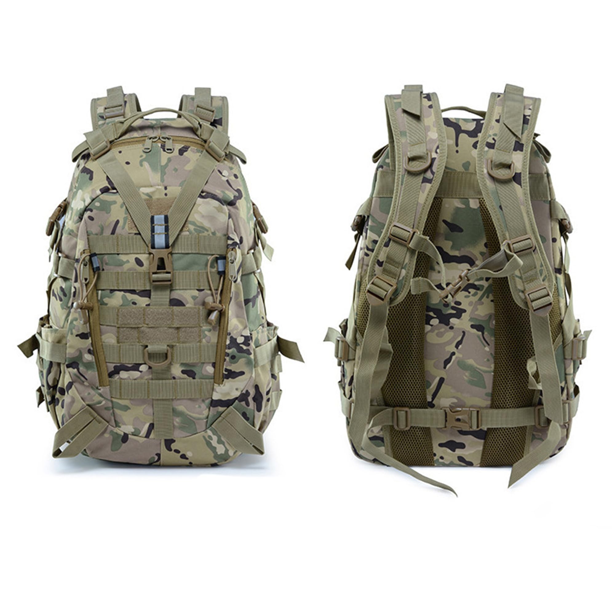Mochila táctica militar de 25 l para hombre, mochila Molle para senderismo, camping, con tira luminosa, mochila de caza al aire libre, CP, 49*30*21cm, Táctico