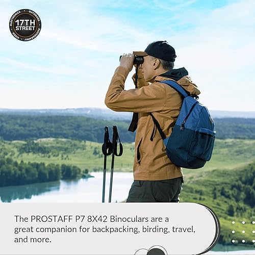 Miniatura 4 de Nikon PROSTAFF - Binoculares impermeables P7 de 8 x 42 para adultos | Binoculares de viaje pequeños y compactos para observación de aves | Correa de