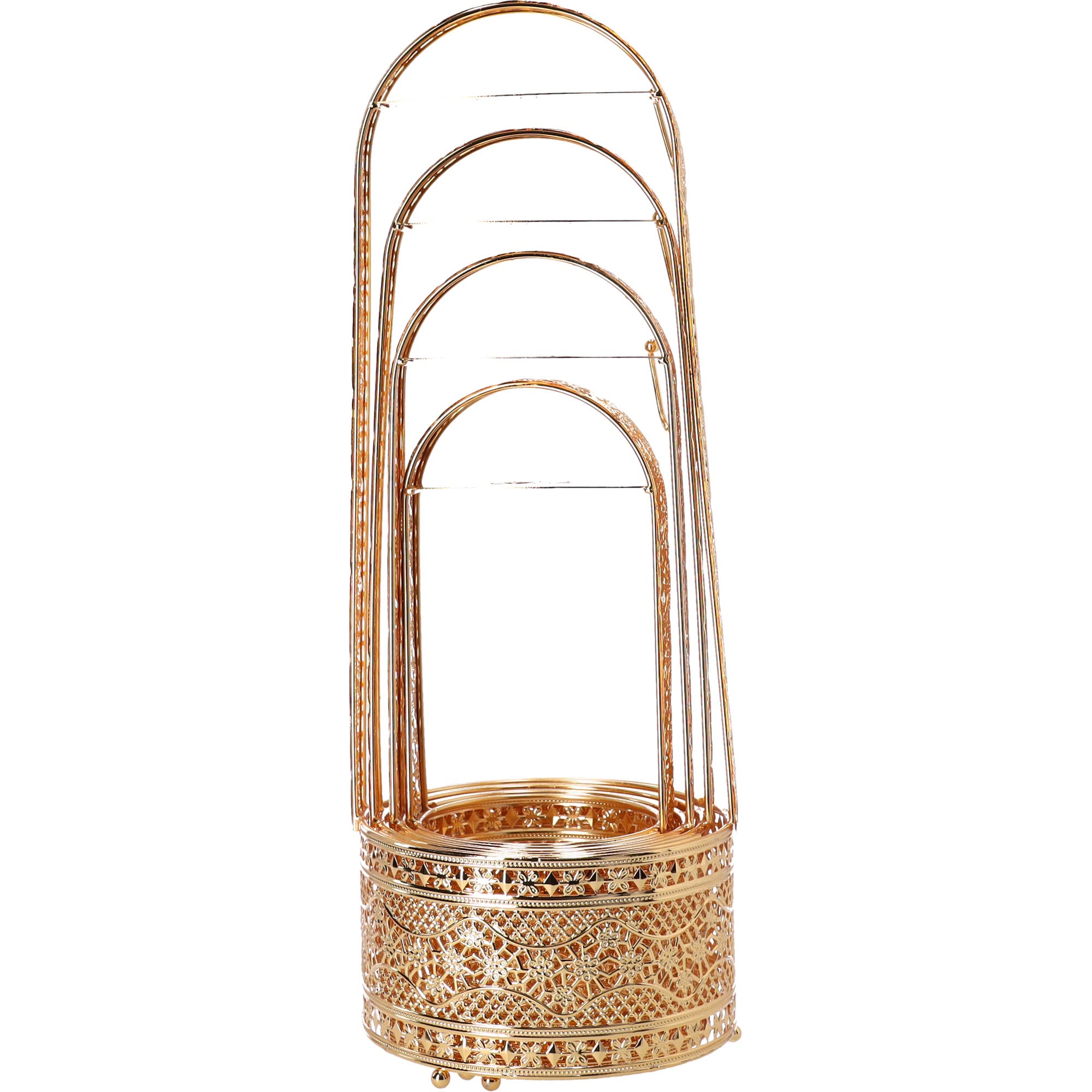 Luna Cestino in acciaio inox orientale per carbone, grande, cestino per carbone, contenitore per carbone, carbonella, ciotola per carbone con manico di sicurezza, resistente al calore – L, oro