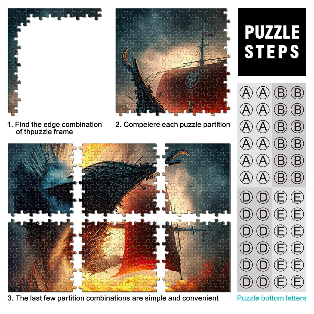 Puzzle da 2000 pezzi per adulti Nave pirata Giocattoli che creano dipendenza e sfidano l'intelligenza del cervello Regalo divertente 70x100cm