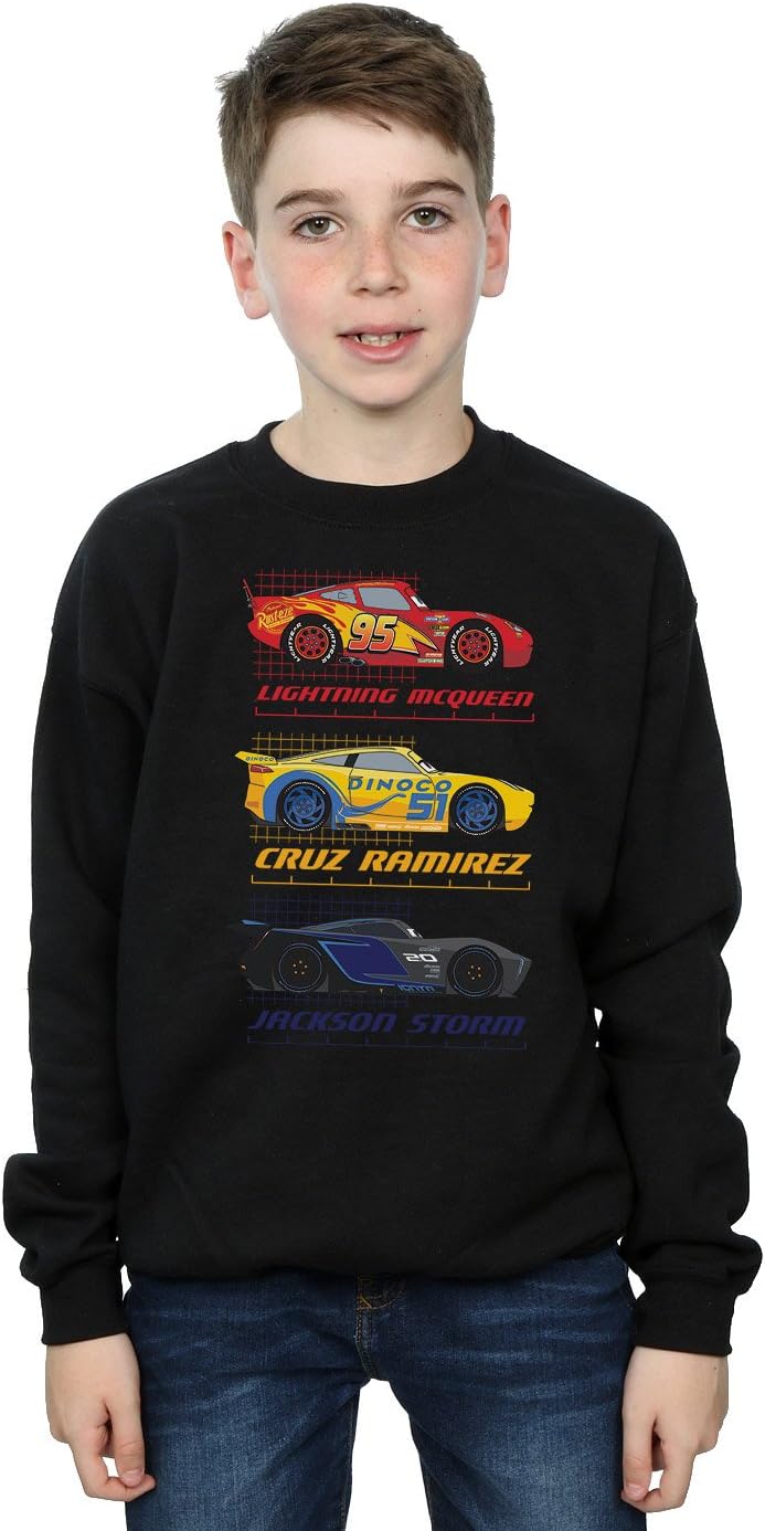 Disney Boys Cars Racer Profile Sweatshirt 7-8 Years Black