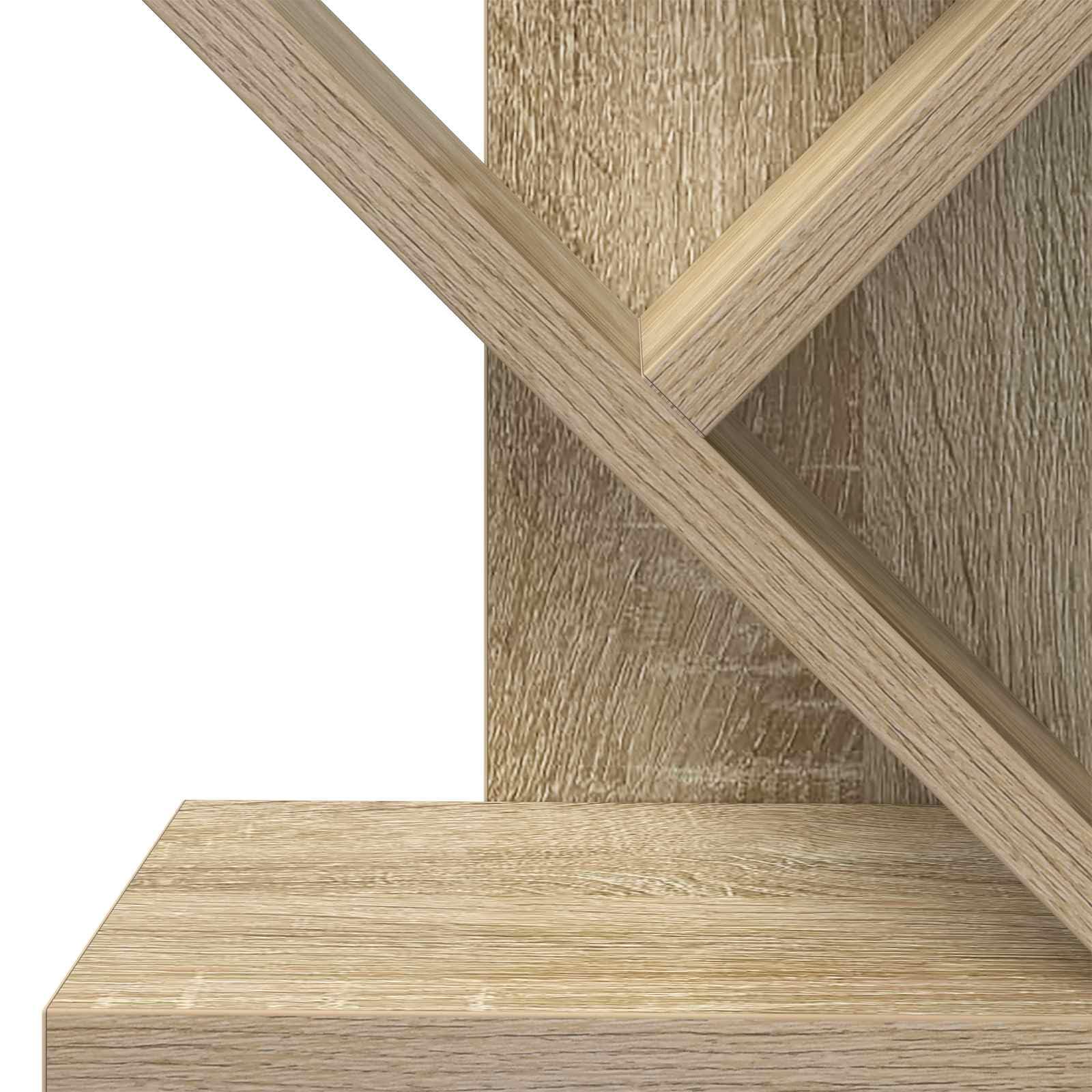 Scaffale a 6 ripiani, in legno, 30 x 18 x 100 cm, per soggiorno, camera da letto, ufficio, cameretta dei bambini, salvaspazio, stabile, versatile, decorazione, organizzatore, scaffale