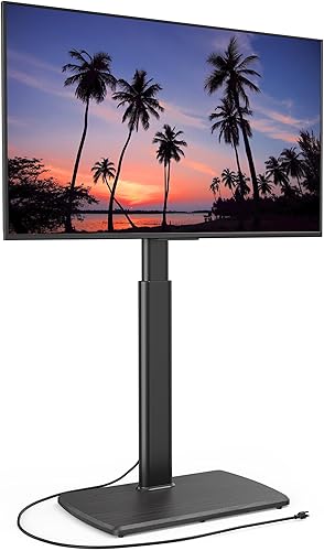 Miniatura 9 de FITUEYES Soporte giratorio para TV de suelo para televisores de 32 a 70 pulgadas, soporte universal alto para TV con base de madera resistente,