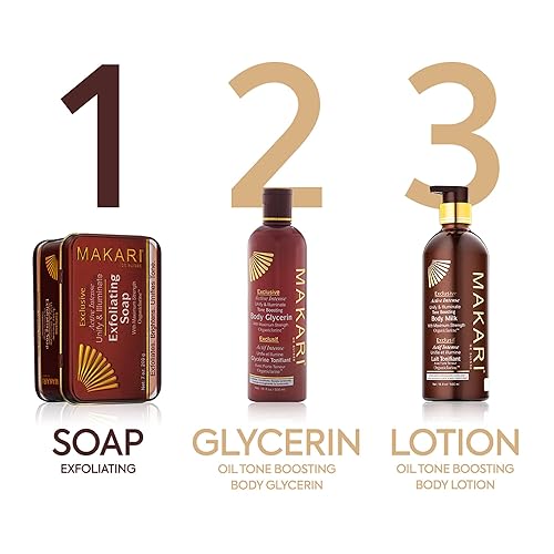 Miniatura 13 de MAKARI Exclusivo juego de regalo de 2 piezas para el cuidado de la piel, kit de cuidado personal con loción de leche corporal con organiclarina y