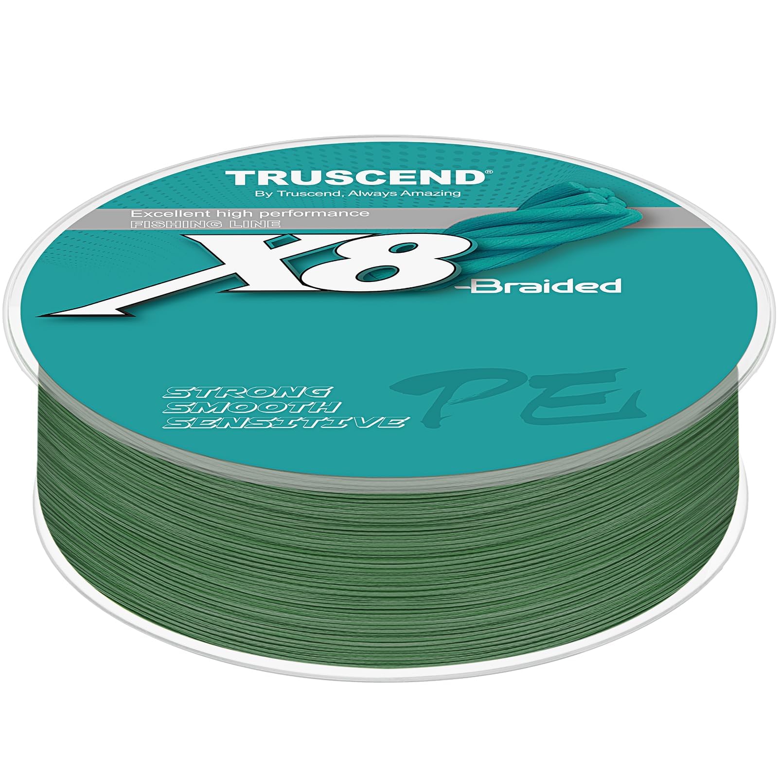 TRUSCEND Ligne de Pêche Tressée X8, Fil PE Résistant et Durable, Ultra Fin et Fluide pour Lancer Parfait, Matériel de Pêche en Eau Douce Indispensable, Cadeau pour Homme