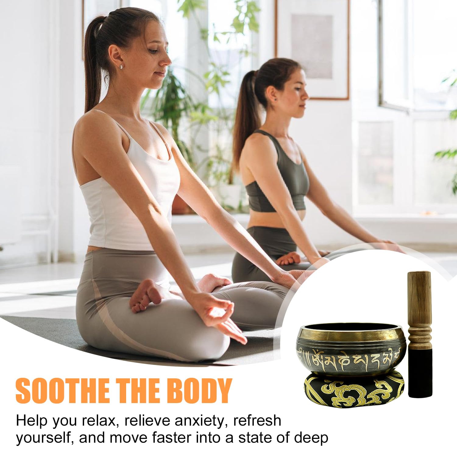 VVR YOYIAG Tibetan Singing Bowl Set: Meditation Sound Bowl, Handcrafted with Packing Box, Silk Cushion, Mallet, 8 cm, Metallic - Image 4