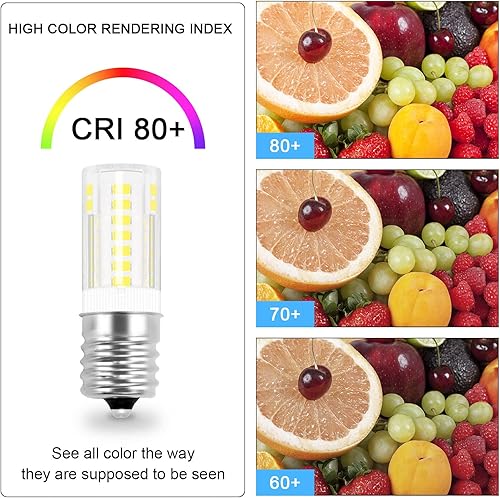 Miniatura 7 de LFLAMPON Bombilla LED E17 para horno de microondas, 5000 K, luz diurna T5, lámpara base intermedia equivalente a 3.5 W, bombillas halógenas de 30 a