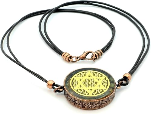 Miniatura 4 de Estrella de David y Flor de la Vida Colgante de Orgón con Peridoto Olivino