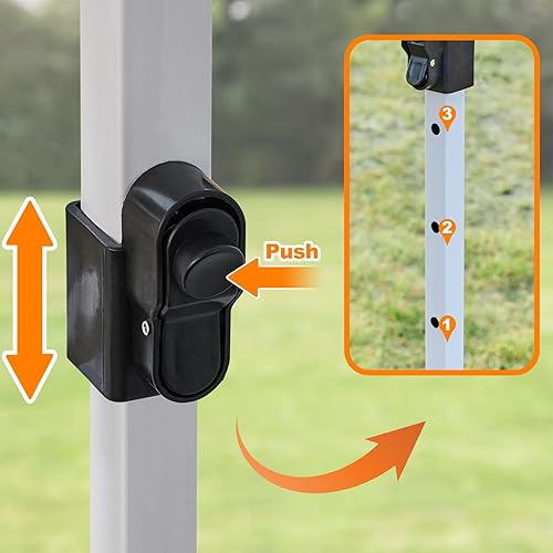 Miniatura 8 de TUKAILAI Cenador desplegable de 6.6 ftx6.6 ft, resistente al agua, bloqueo UV, refugio con 4 paredes laterales, 1 puerta y 6 ventanas, tienda de