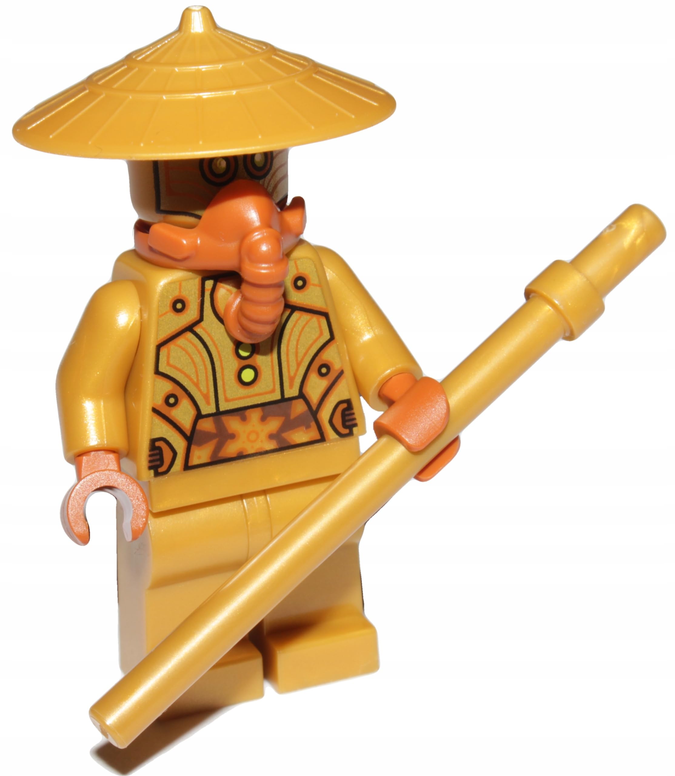 LEGO Ninjago Dragons Rising Season 2 Temple Guard Minifigure with Staff, Gold