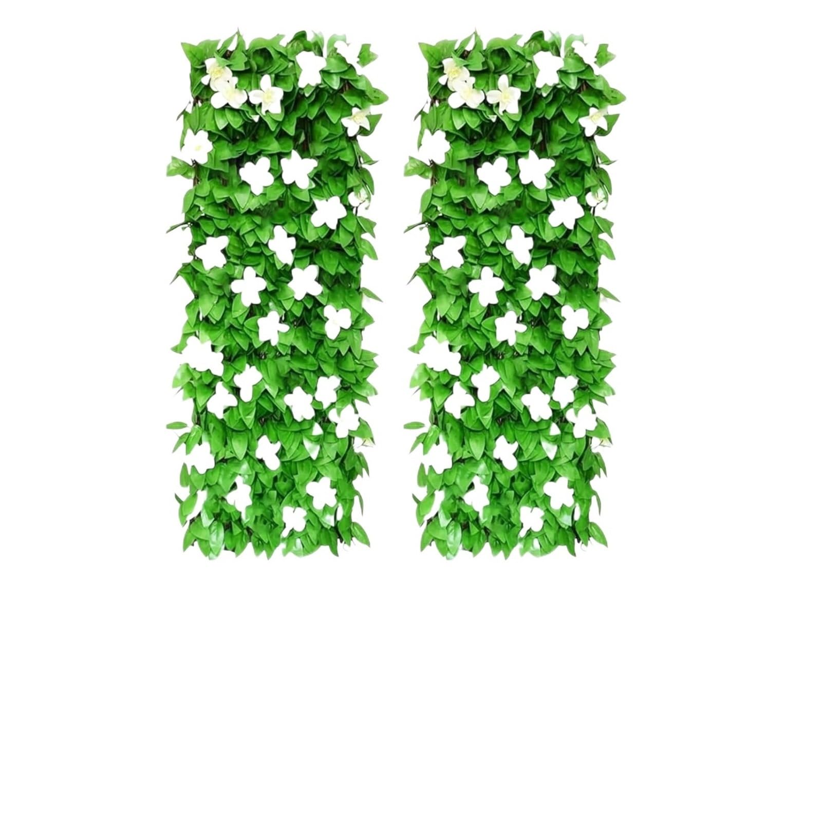 Luoaxinn 2Pcs Expandable Trellis Artificial Ivy Fence Hedge Screening