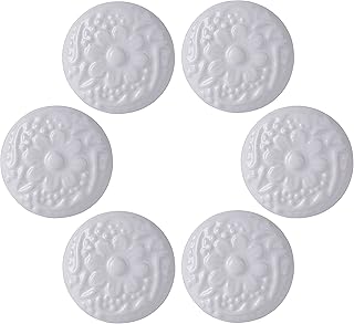 Wolfteeth Fall Decor Cabinet Knobs, 1.3 inch Dresser Knobs, Kitchen Cabinet Knobs, Cabinet Pulls and Knobs, Vintage Drawer Knobs, Antique White Drawer Pulls, White Flower Drawer Knobs 6pcs