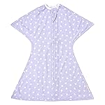 SleepingBaby Zipadee-Zip Transition Swaddle - Cozy Baby Swaddle Blanket with Zipper Convenience - Roomy Wearable Blanket for Easy Diaper Changes - Paperwhite Flowers, Small (4-8 Month)