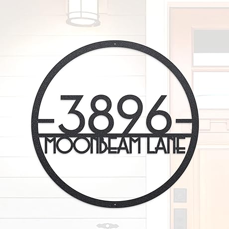 Metal Mid-Century Address Sign: Retro House Numbers with Modern Flair