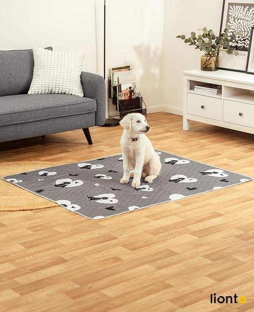 Foto 2 de 6 de lionto Alfombrillas Reutilizables para Cachorros, 2 uds, 152x122 cm, Lavables hasta 90°C, súper absorbentes